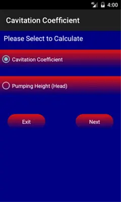 Cavitation Coefficient Lite android App screenshot 1